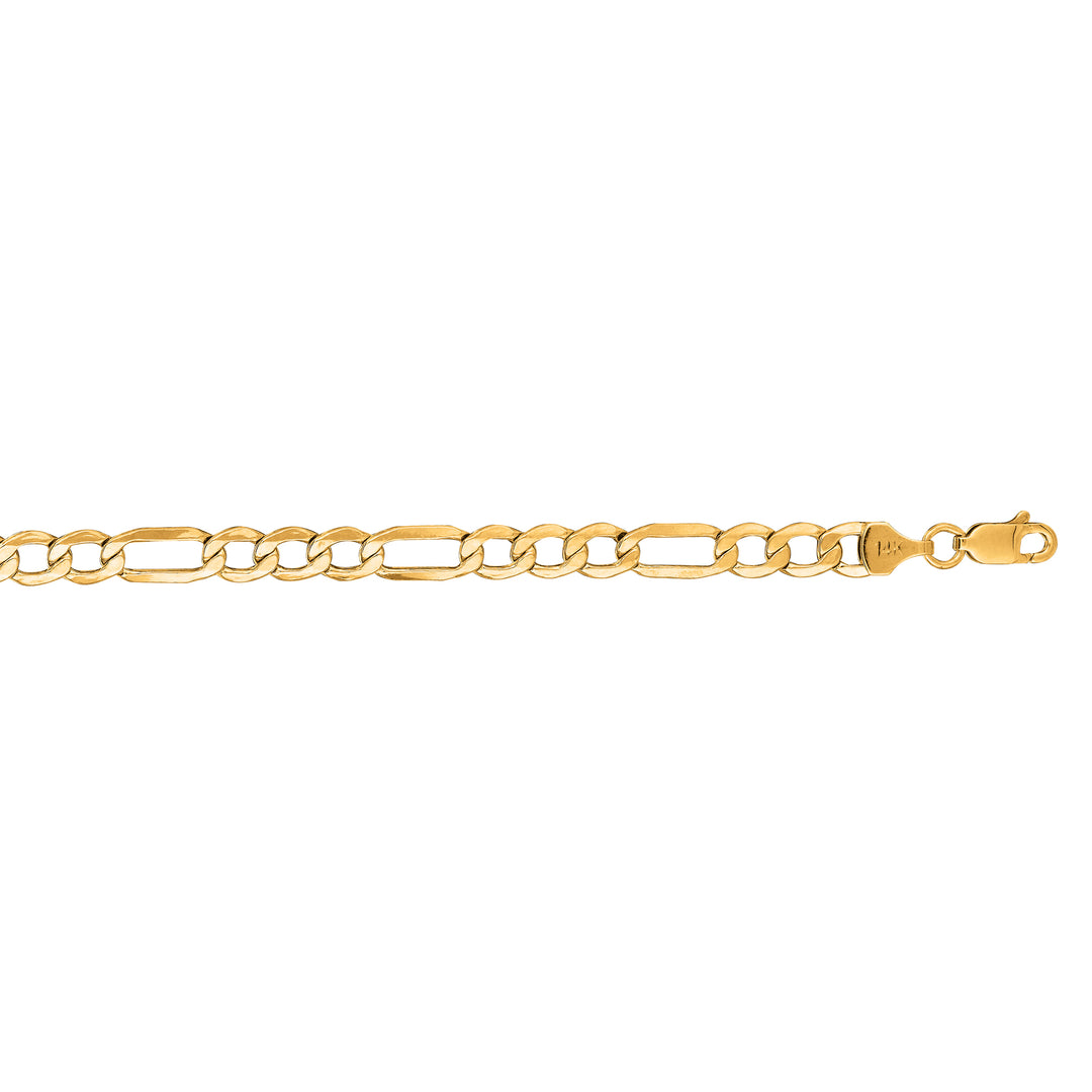 14K Gold 5.6mm Lite Figaro Chain