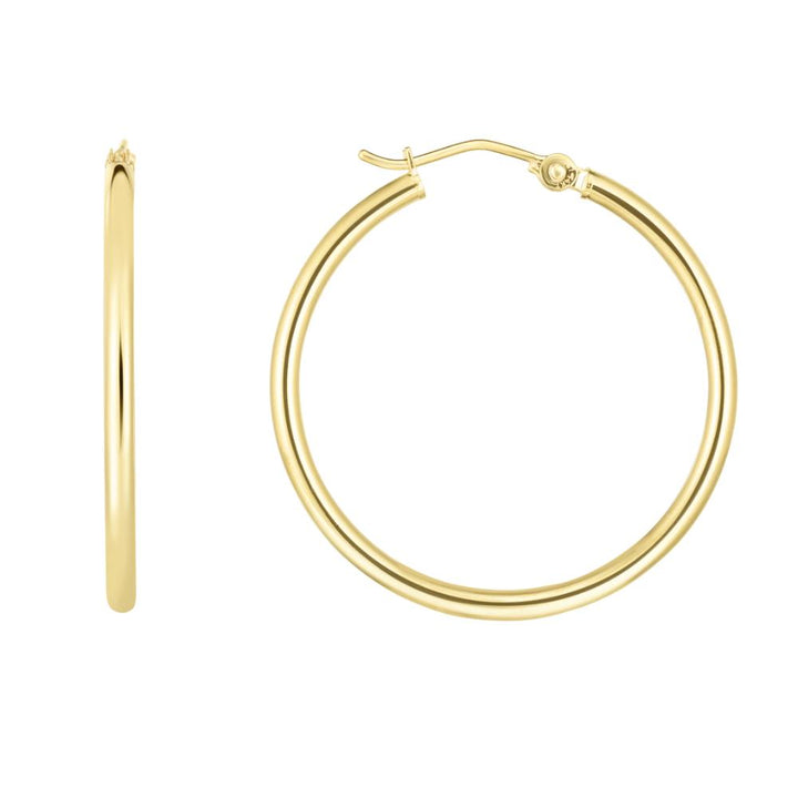14K Gold 2x30mm Hoops