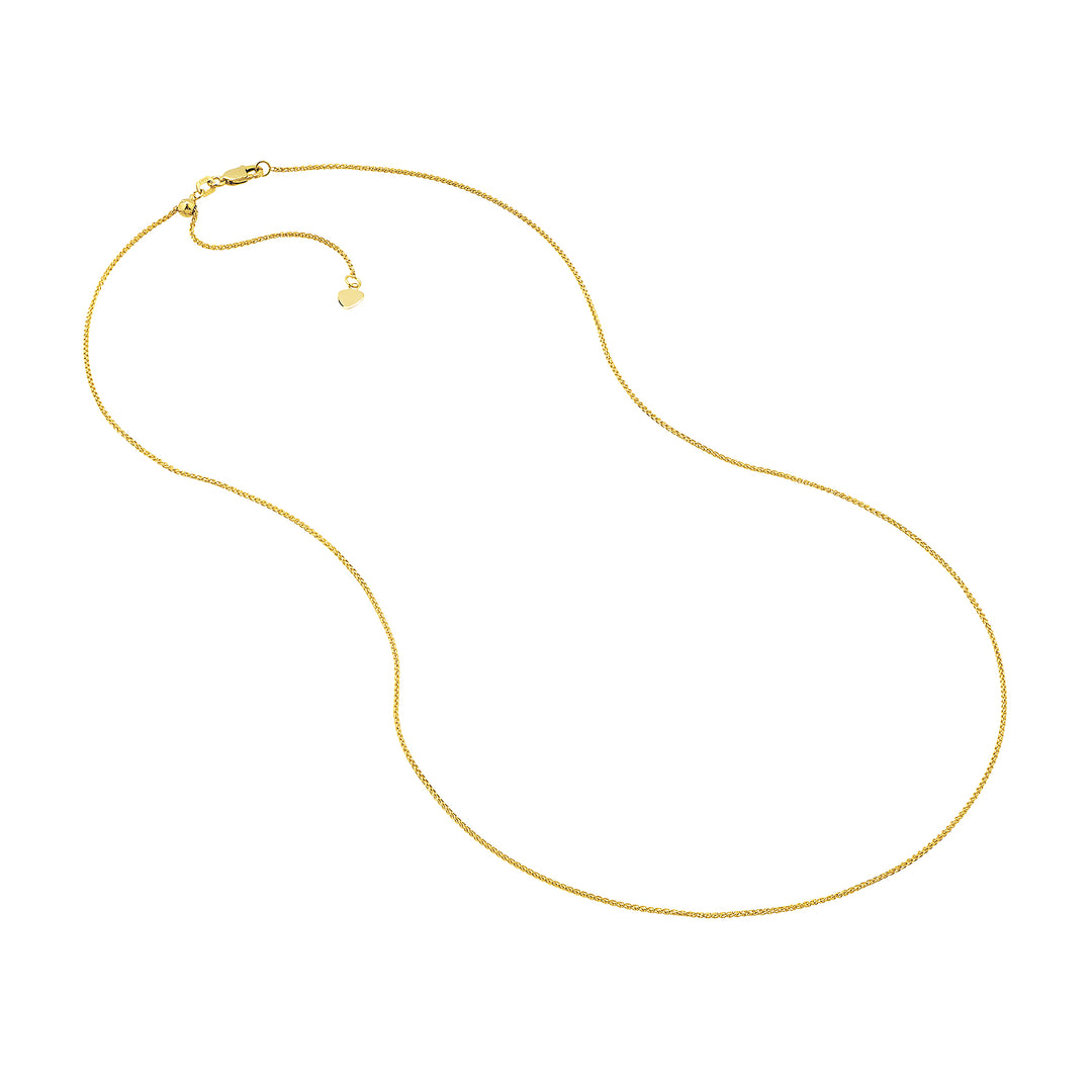 Adjustable Wheat Chain Necklace with Slider