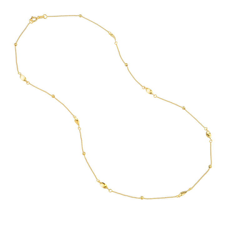 Bead and Marquise Stations Necklace