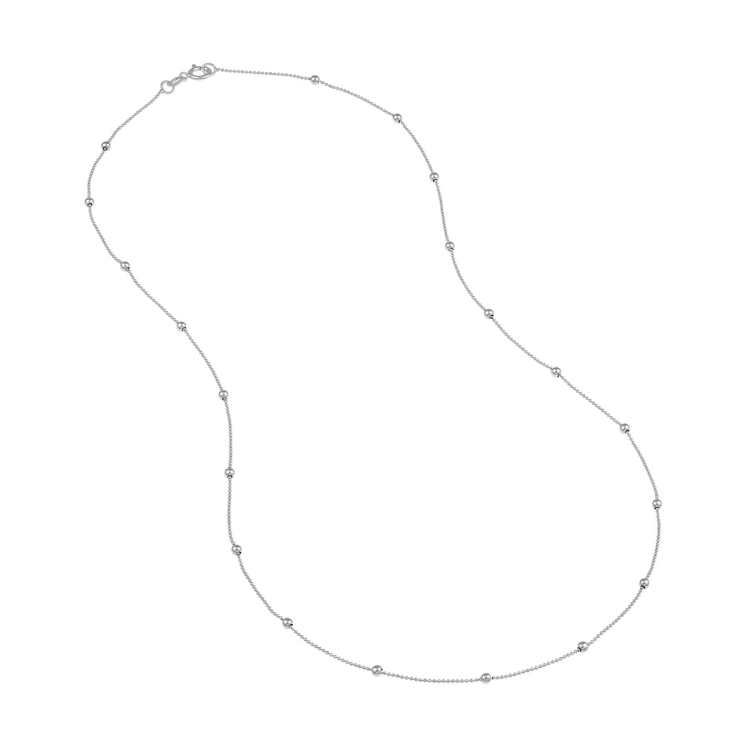 Mini Ball Station Bead Chain Necklace