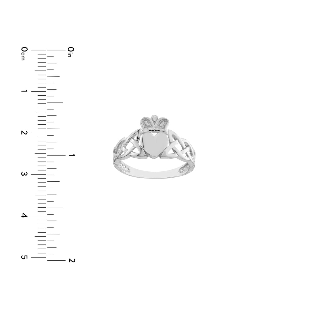 High-Polished Braided Claddagh Ring