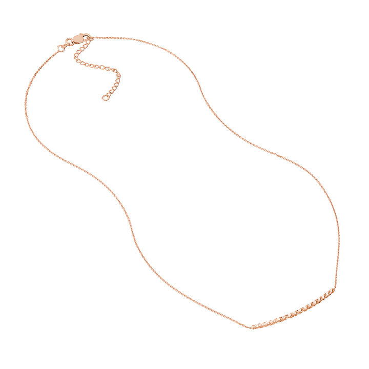 Diamond-Cut Curved Bar Adjustable Necklace