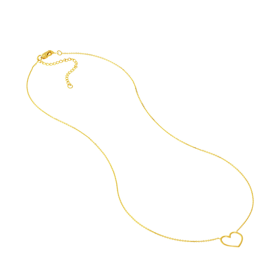 Open Wire Heart Adjustable Necklace