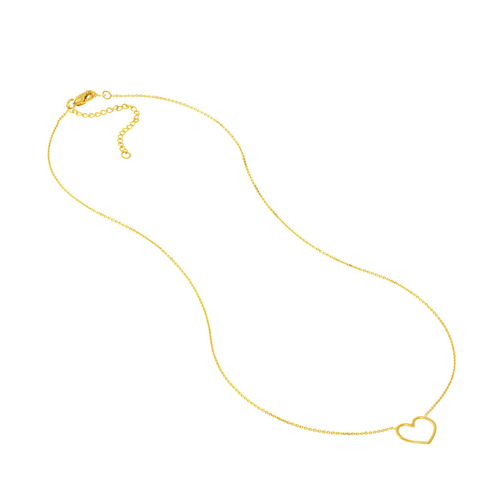 Open Wire Heart Adjustable Necklace