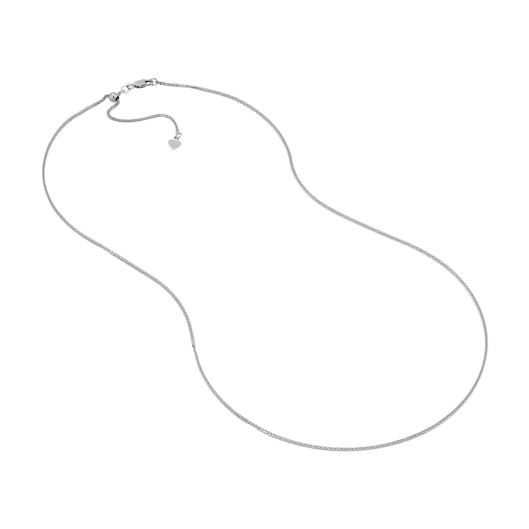 1.25mm Square Wheat Chain with Slider Bead