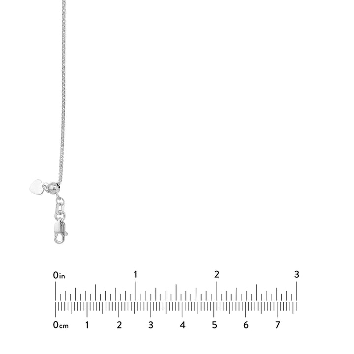 1.25mm Square Wheat Chain with Slider Bead