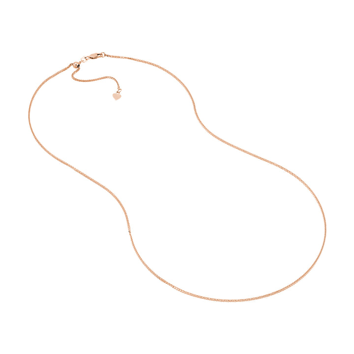 1.25mm Square Wheat Chain with Slider Bead