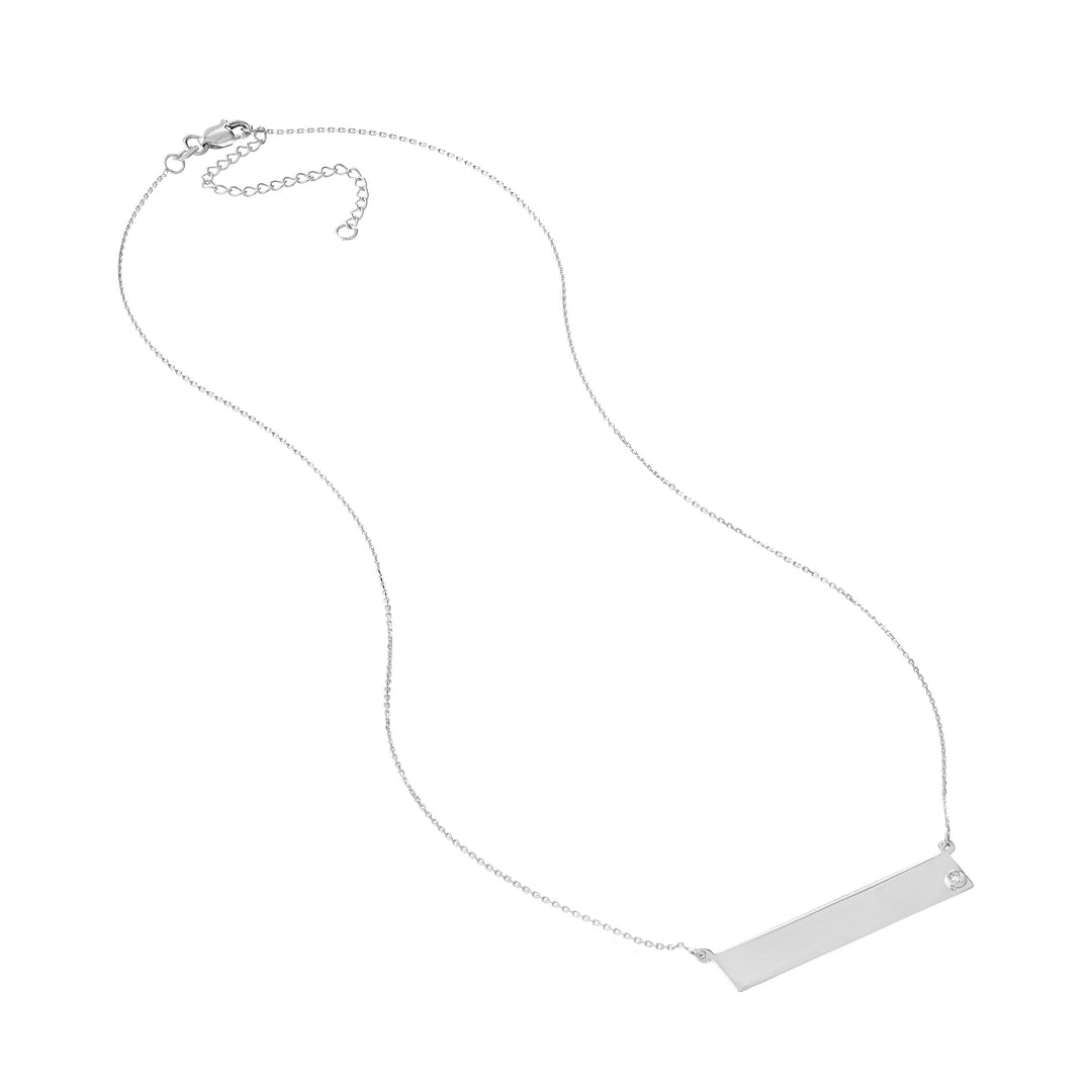 Adjustable 18 Bar Necklace with 2pt Diamond