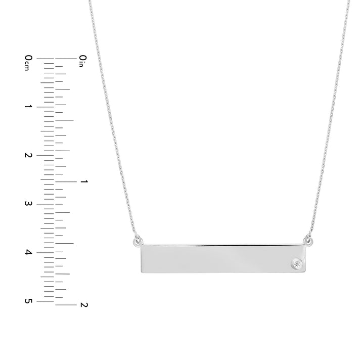 Adjustable 18 Bar Necklace with 2pt Diamond