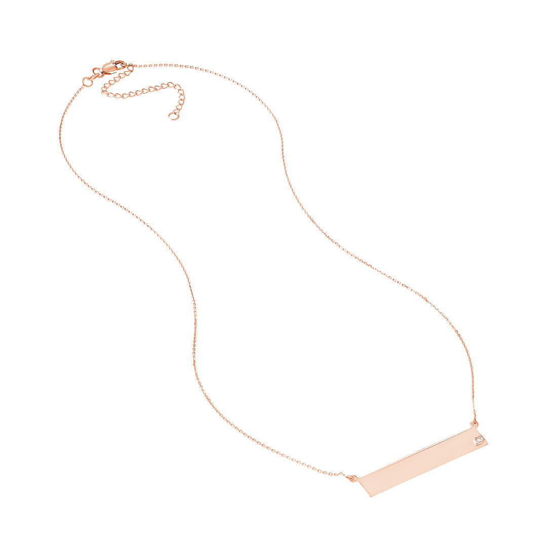 Adjustable 18 Bar Necklace with 2pt Diamond