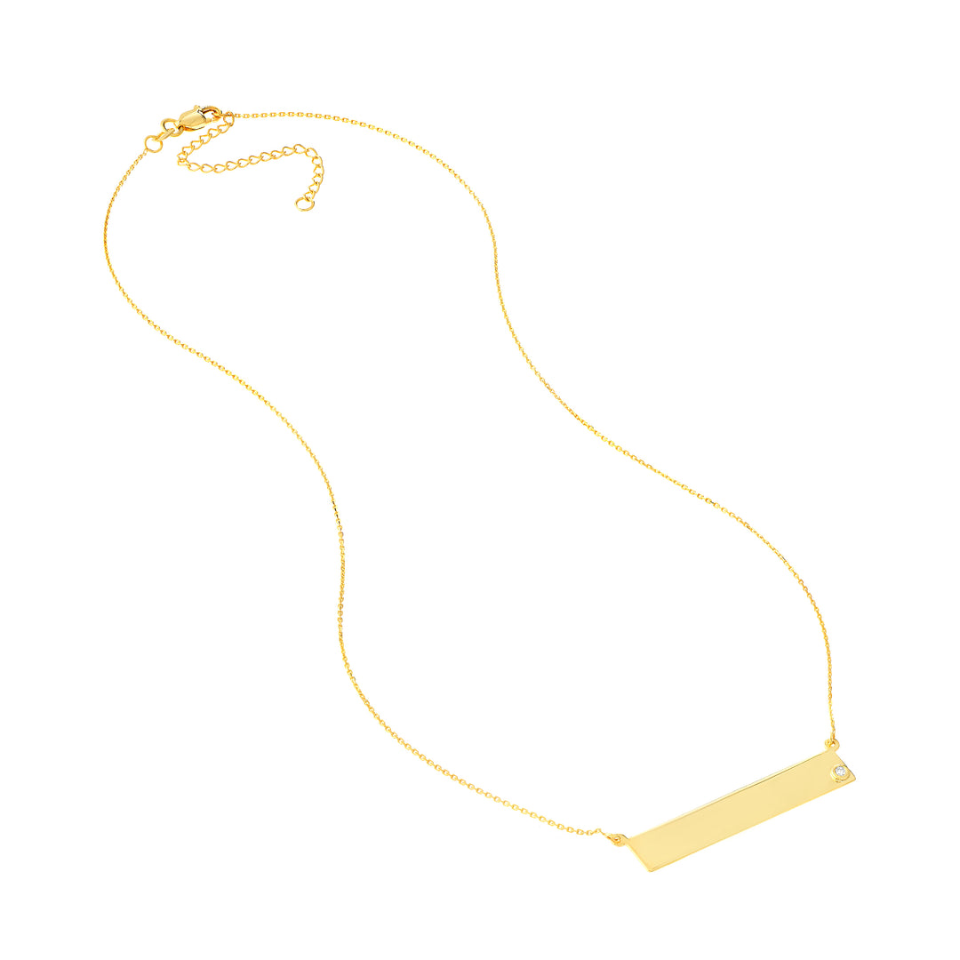 Adjustable 18 Bar Necklace with 2pt Diamond