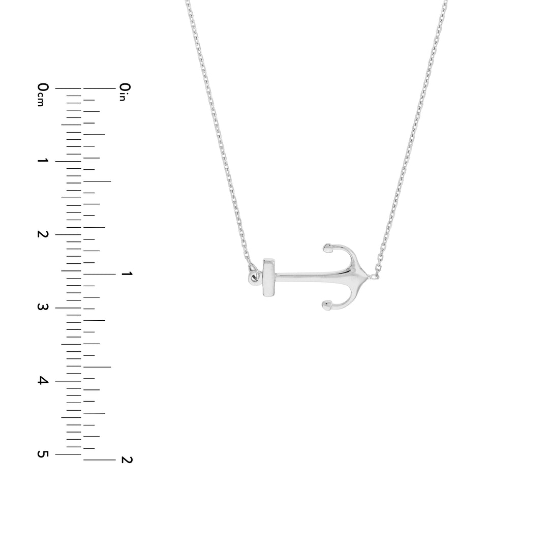 Sideways Anchor Adjustable Necklace