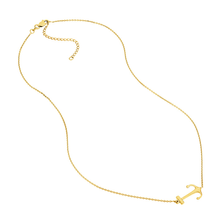 Sideways Anchor Adjustable Necklace