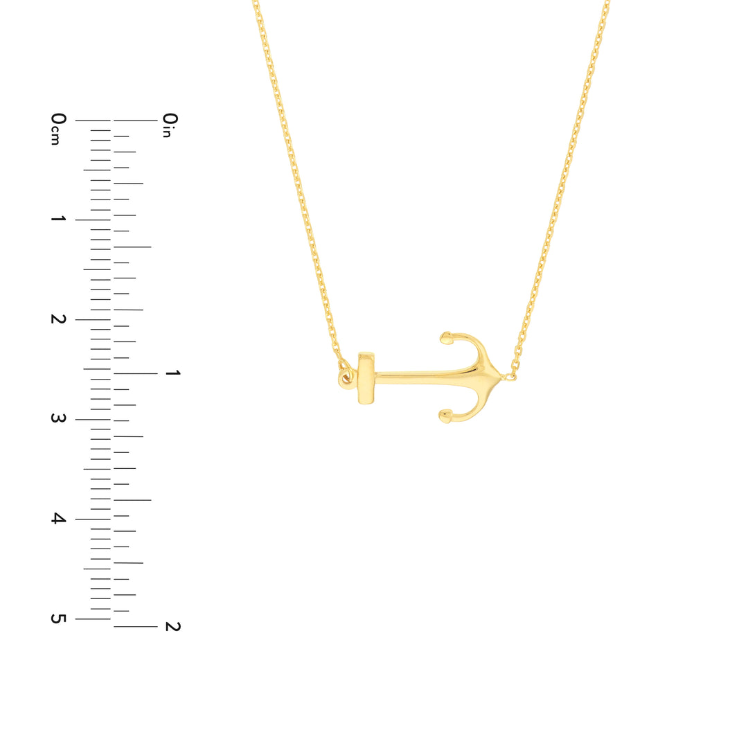Sideways Anchor Adjustable Necklace