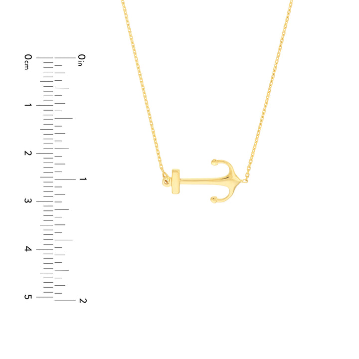 Sideways Anchor Adjustable Necklace