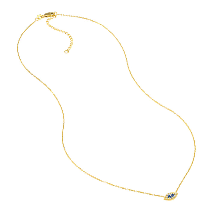 Mini CZ Evil Eye Adjustable Necklace