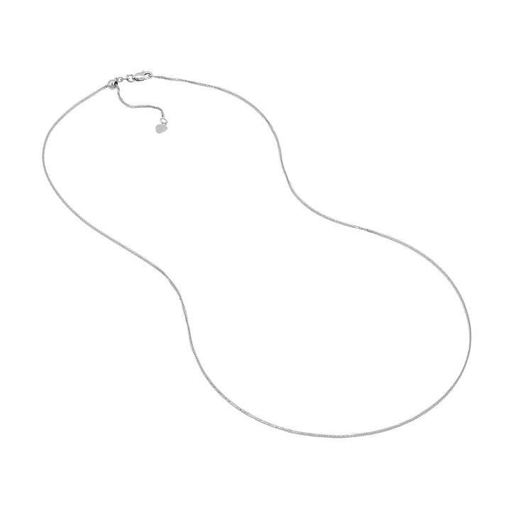 1.15mm Square Wheat Chain with Slider Bead