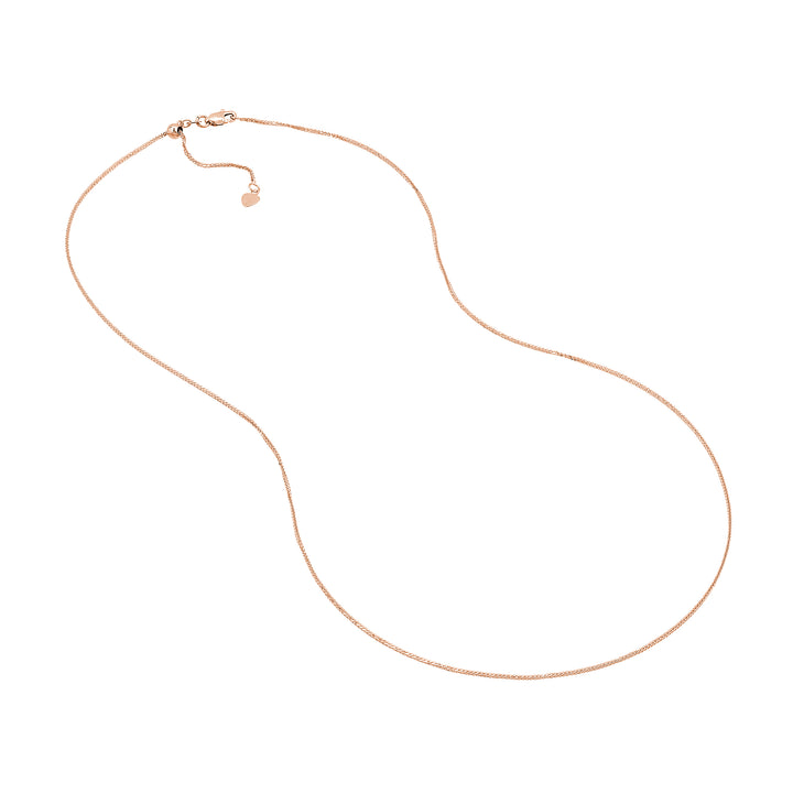 1.15mm Square Wheat Chain with Slider Bead