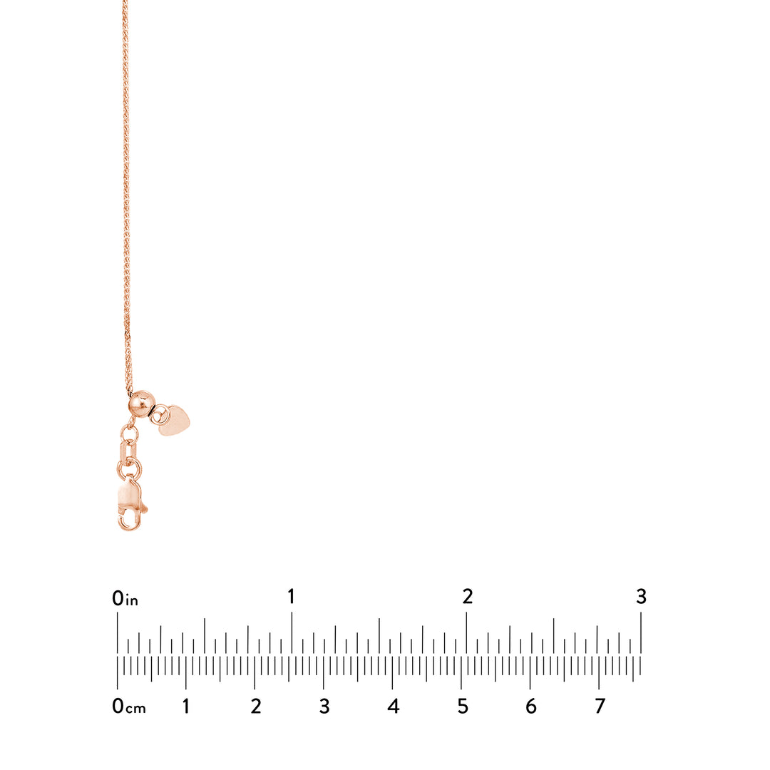 1.15mm Square Wheat Chain with Slider Bead