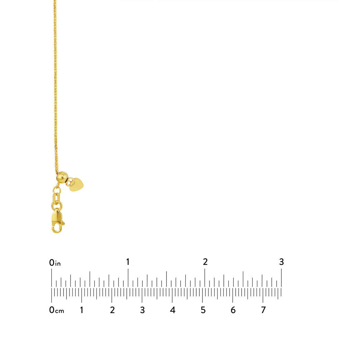 1.15mm Square Wheat Chain with Slider Bead