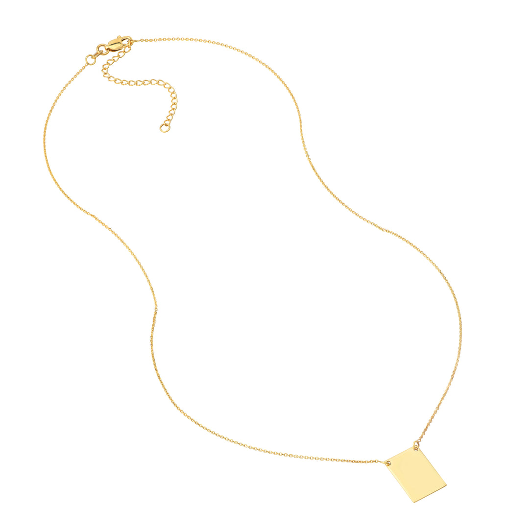 Engravable Rectangle Plate Adj. Necklace