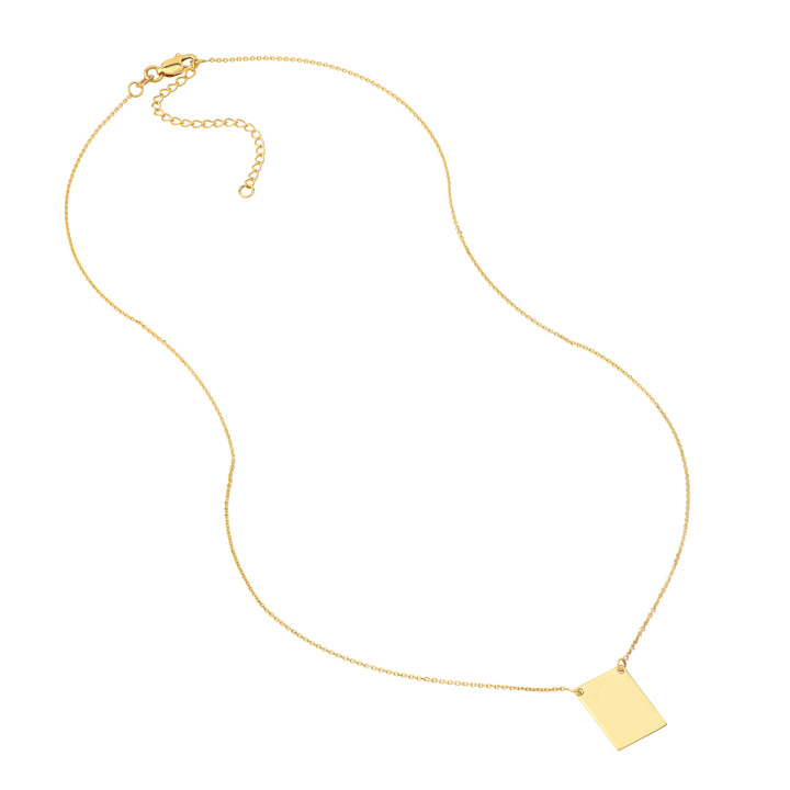 Engravable Rectangle Plate Adj. Necklace