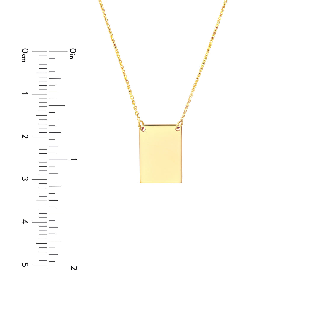 Engravable Rectangle Plate Adj. Necklace