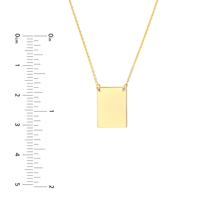 Engravable Rectangle Plate Adj. Necklace