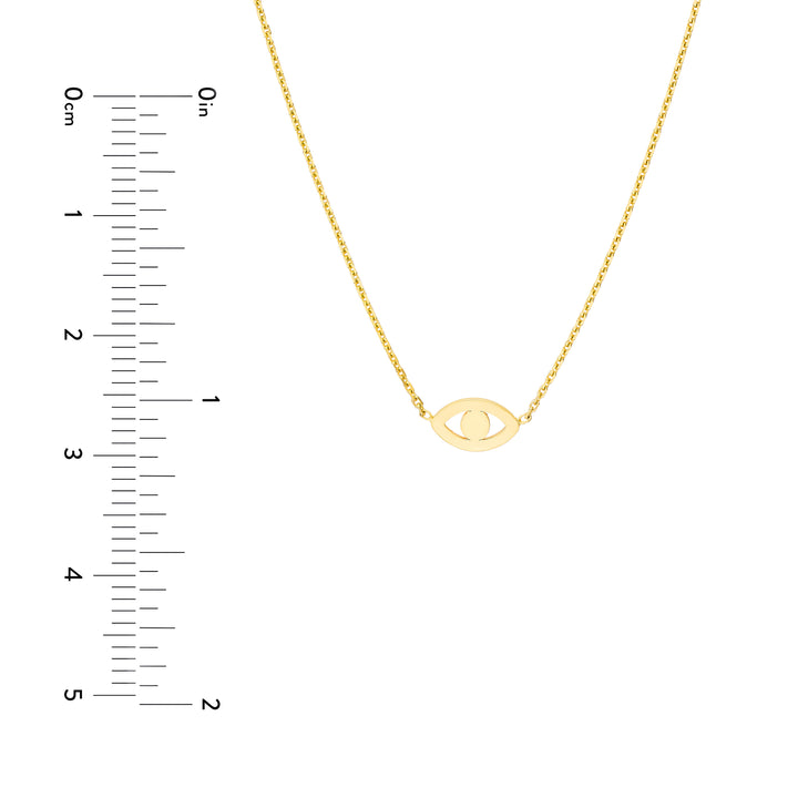 Mini Evil Eye Cutout Adjustable Necklace