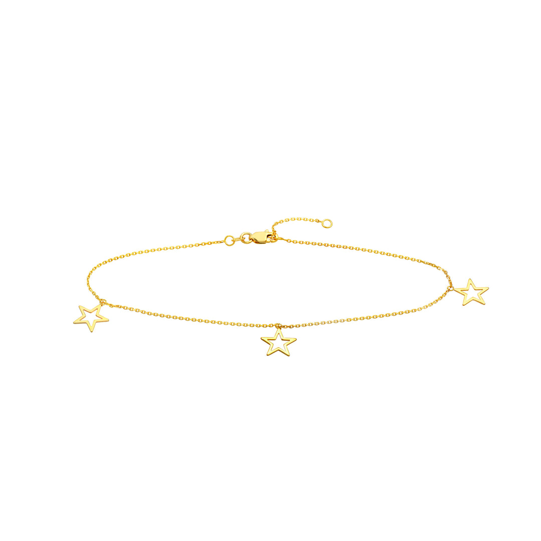 Star Trio Adjustable Anklet