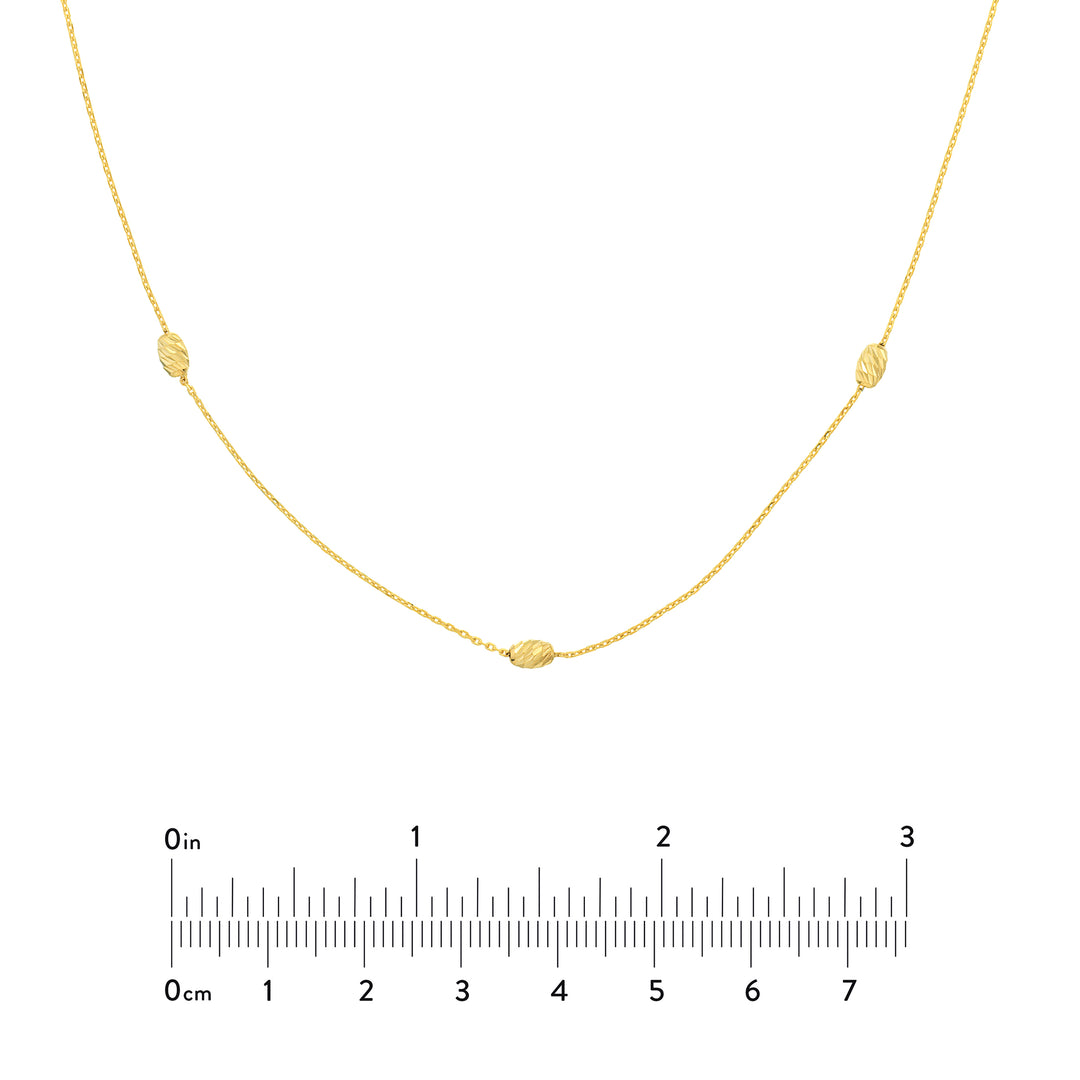 Moon Cut Bead Stations Adjustable Necklace