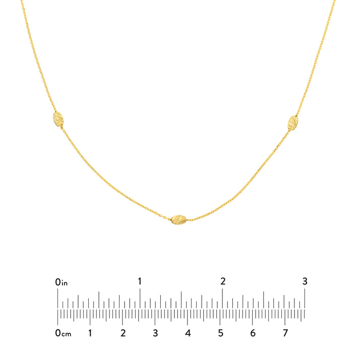 Moon Cut Bead Stations Adjustable Necklace