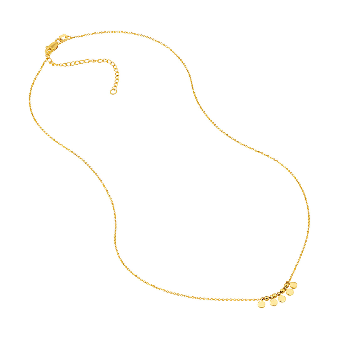 Mini Disc Drop and Bead Station Necklace