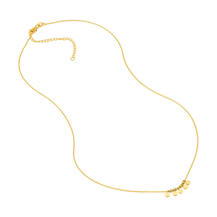 Mini Disc Drop and Bead Station Necklace