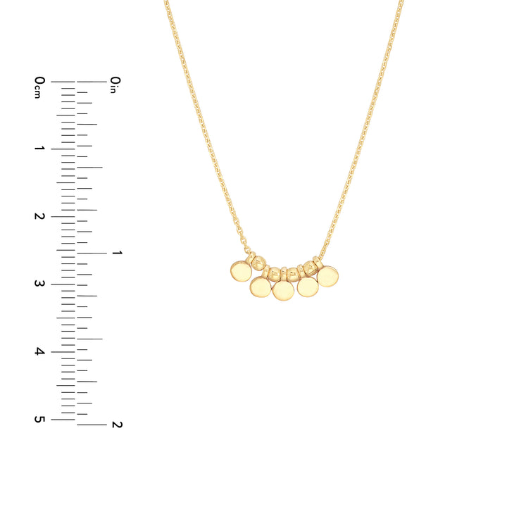 Mini Disc Drop and Bead Station Necklace