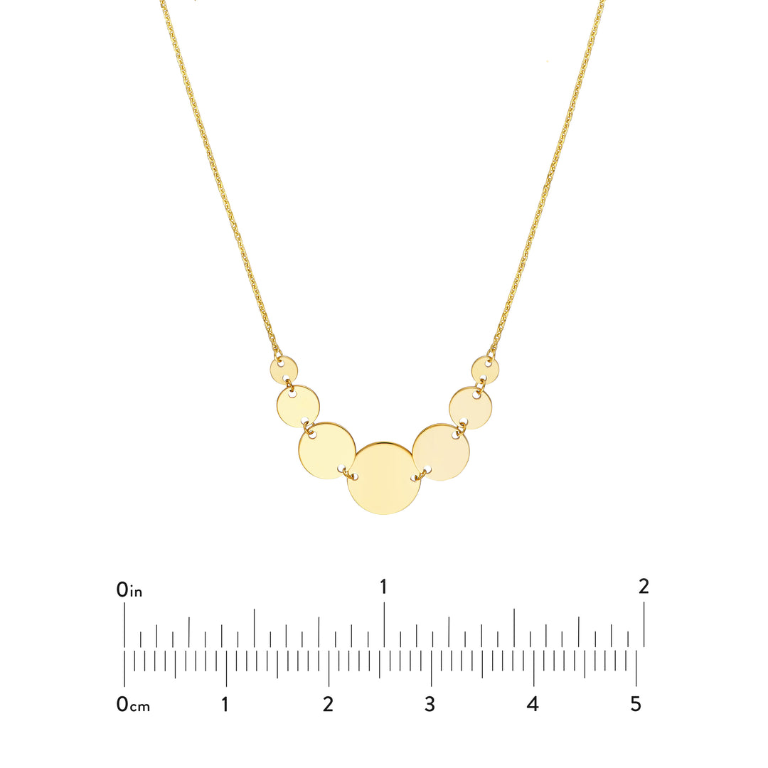 Graduated Disc Station Adjustable Necklace