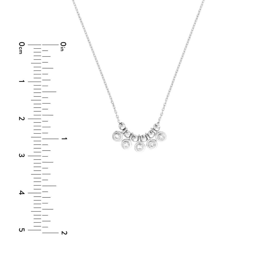 Mini Diamond Bezel and Bead Necklace