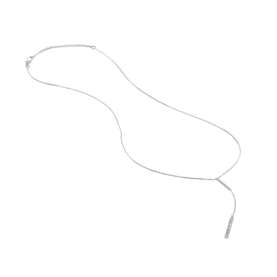 Diamond and Polished Bars Lariat Necklace