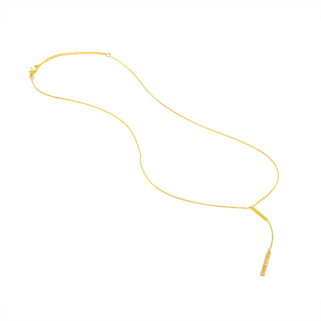 Diamond and Polished Bars Lariat Necklace