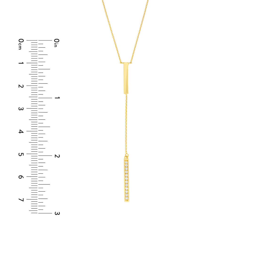 Diamond and Polished Bars Lariat Necklace