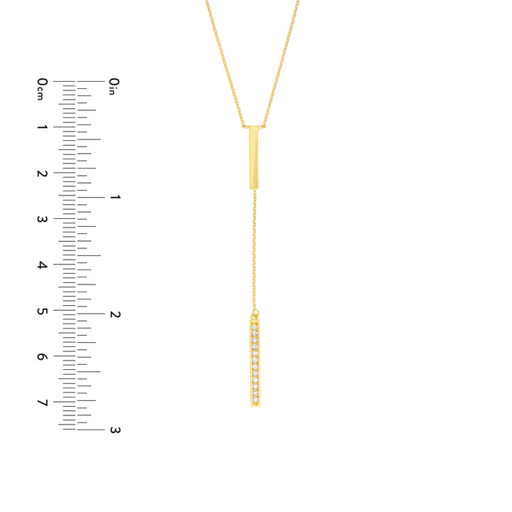 Diamond and Polished Bars Lariat Necklace