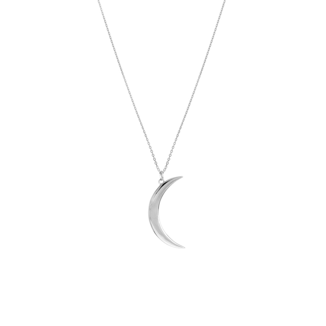 Large Crescent Moon Pendant Necklace