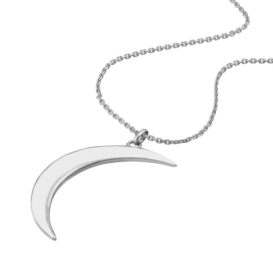 Large Crescent Moon Pendant Necklace