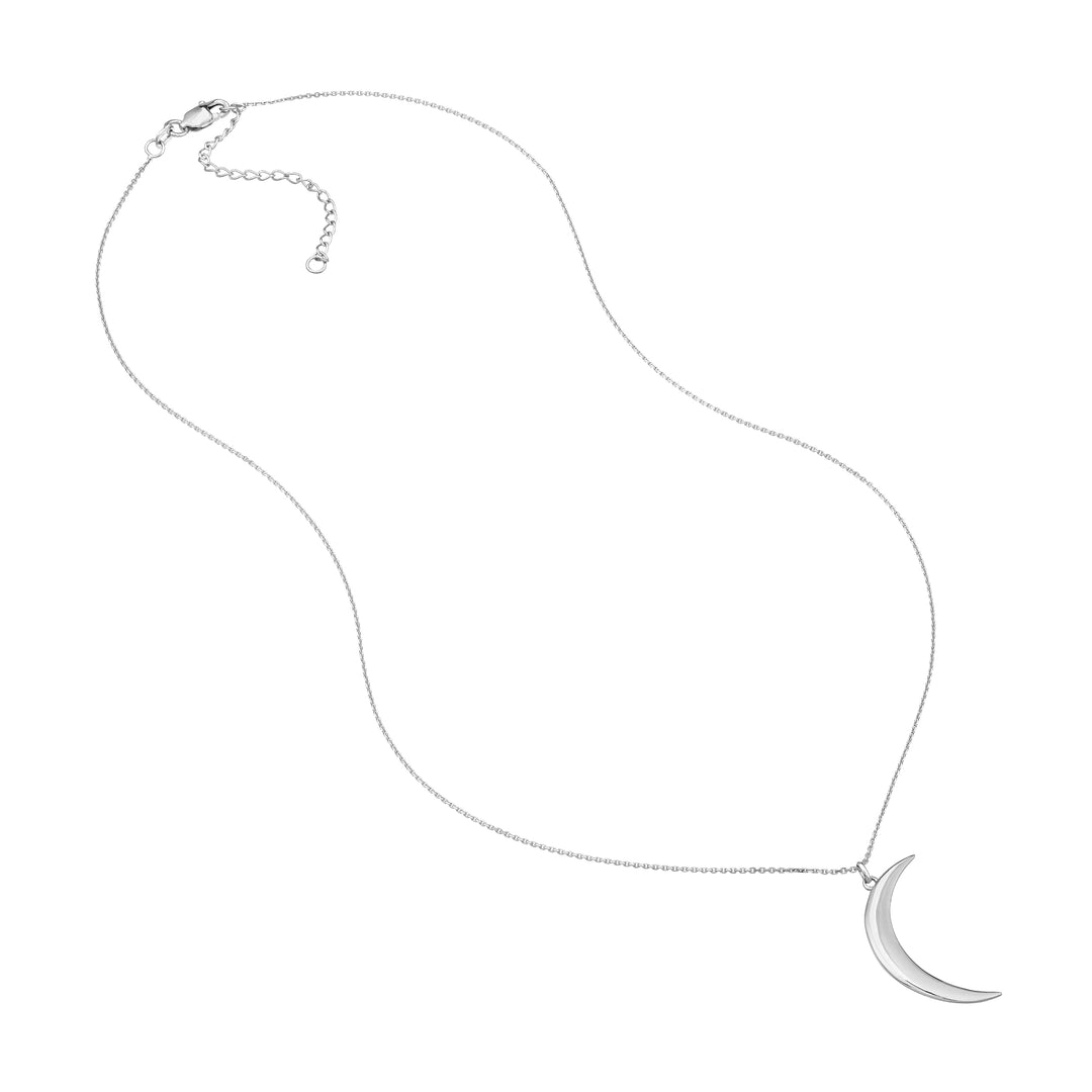 Large Crescent Moon Pendant Necklace