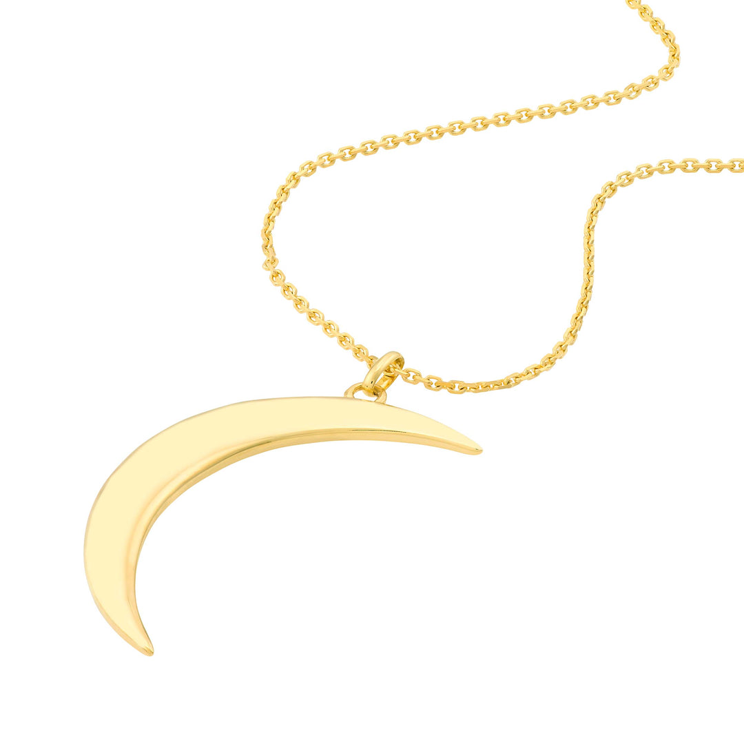 Large Crescent Moon Pendant Necklace
