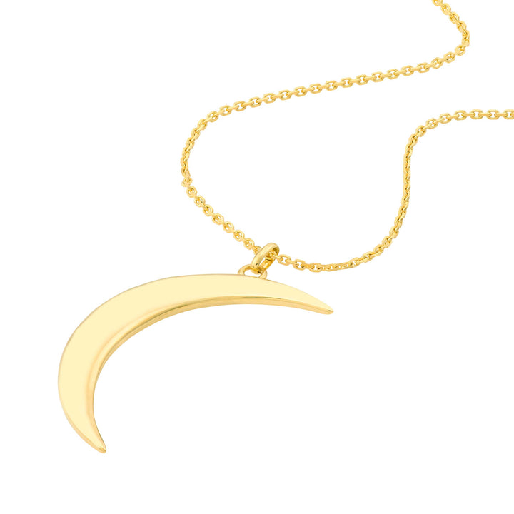 Large Crescent Moon Pendant Necklace