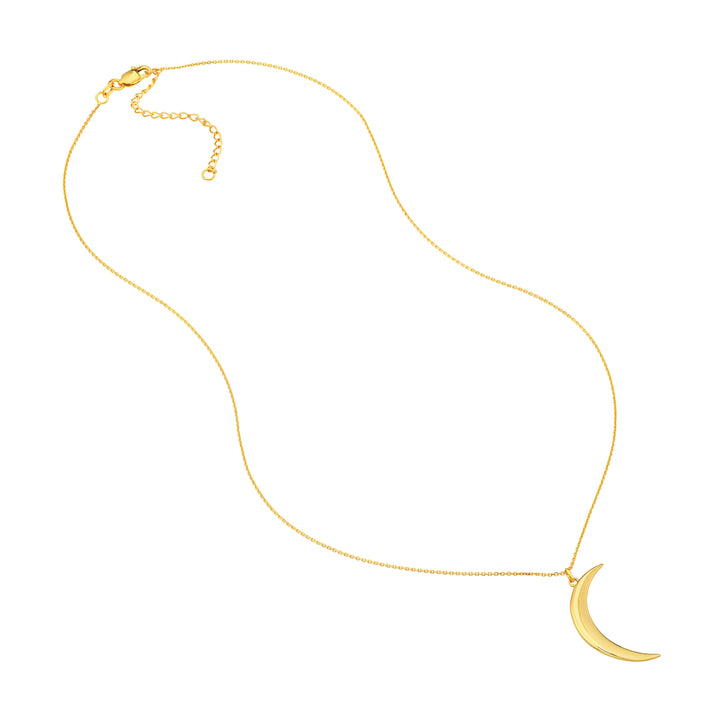 Large Crescent Moon Pendant Necklace