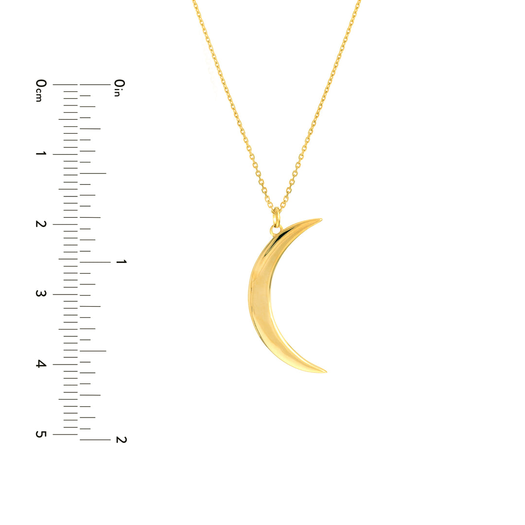 Large Crescent Moon Pendant Necklace