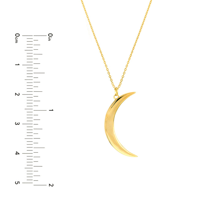 Large Crescent Moon Pendant Necklace